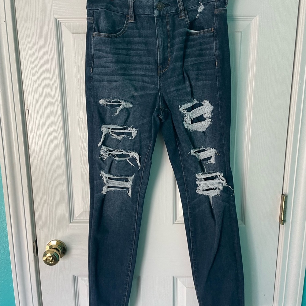 American Eagle faux ripped jeans